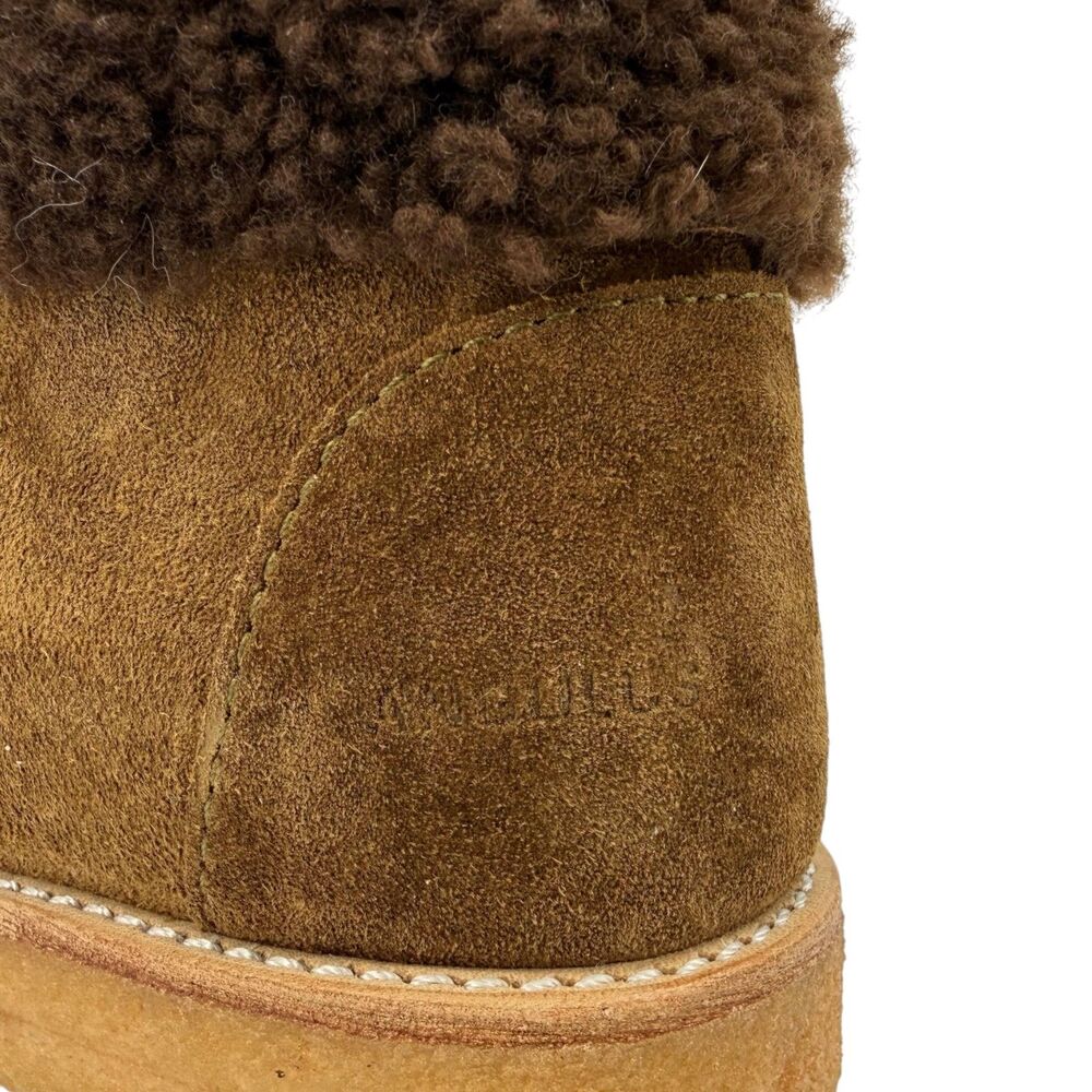 NEW Angulus Kid's Suede Chukka Moccasin Boot Shearling Trim Apron Toe Brown EU32 - Picture 11 of 12
